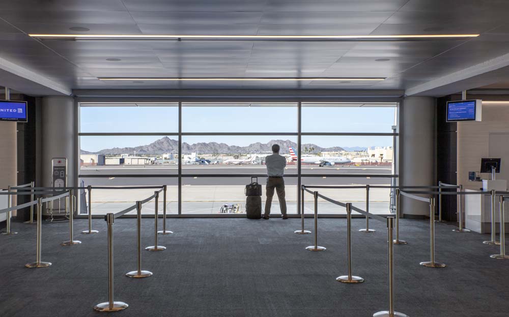 PHX T3 North Concourse Passenger waiting at gate