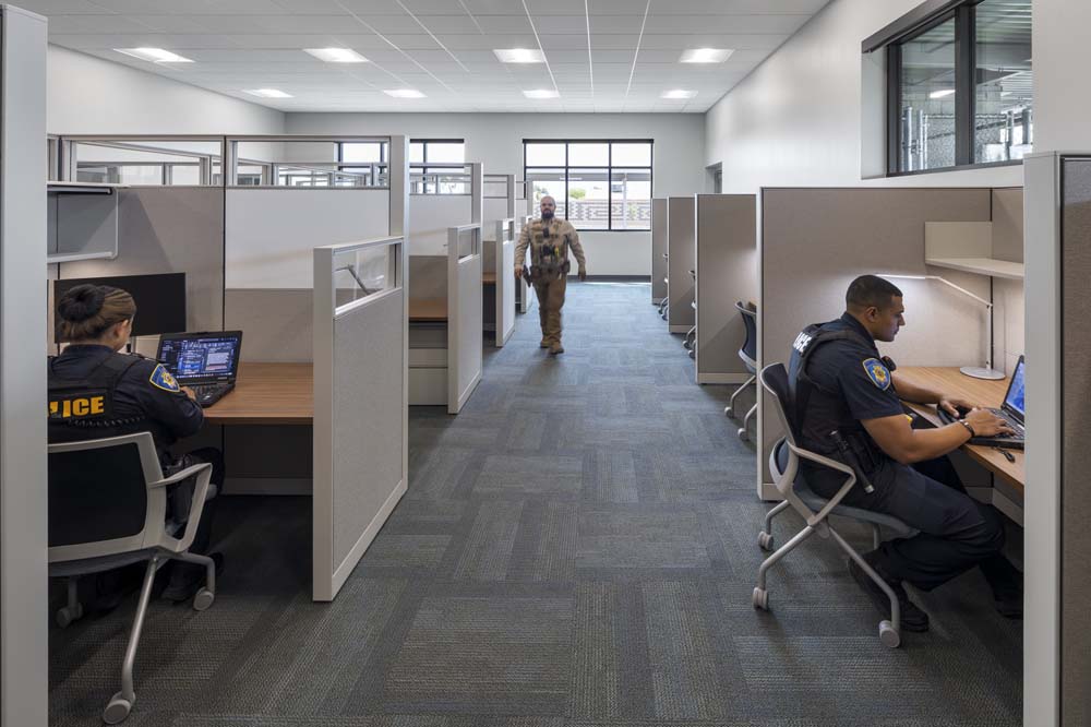 Open office area of the public safety facility