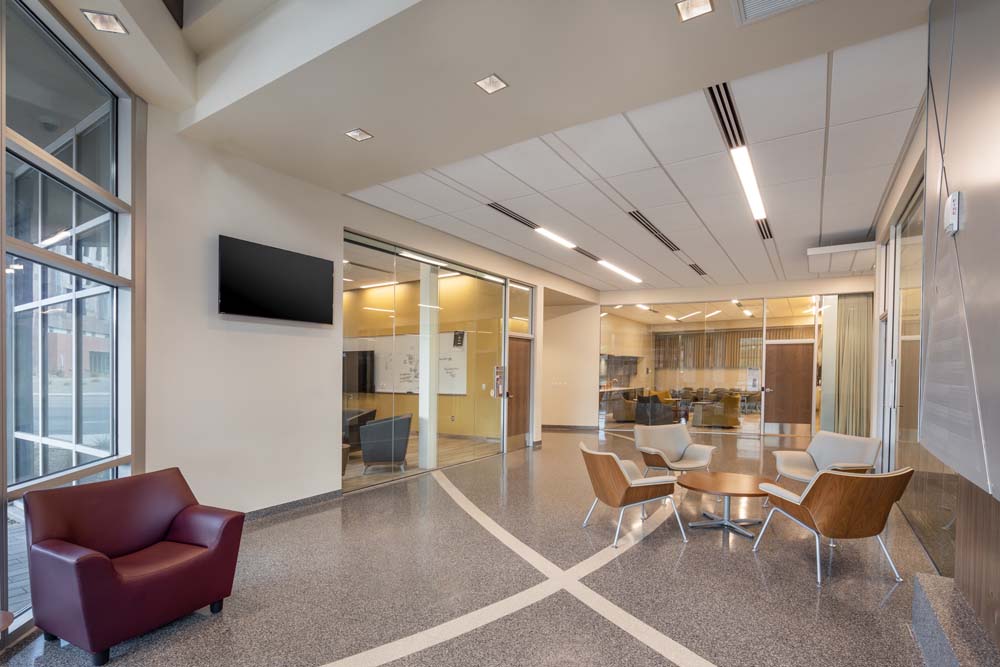 Corridor space within the community center
