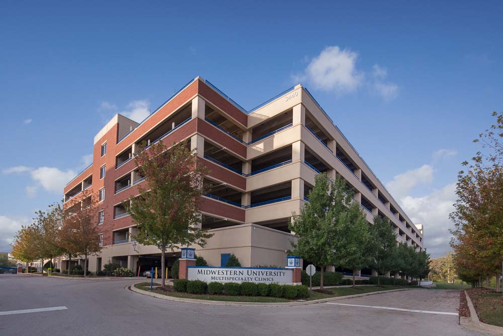 View of the clinic's parking garage