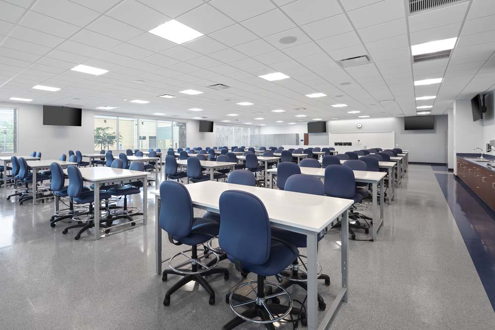 Classroom space within the science hall