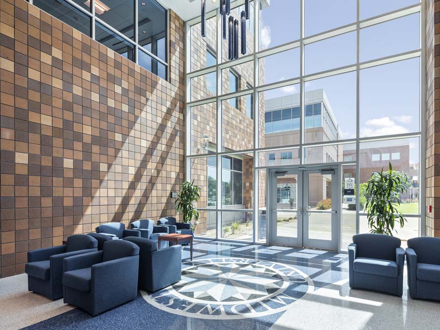 View of the lobby within the science hall