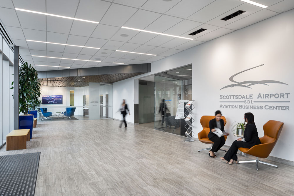 View of lobby at the aviation business center