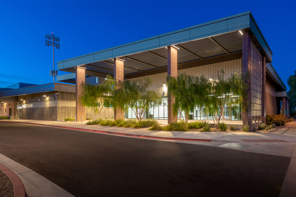 Exterior shot of the event center
