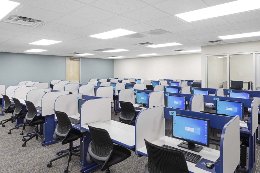 Student testing area within the student services