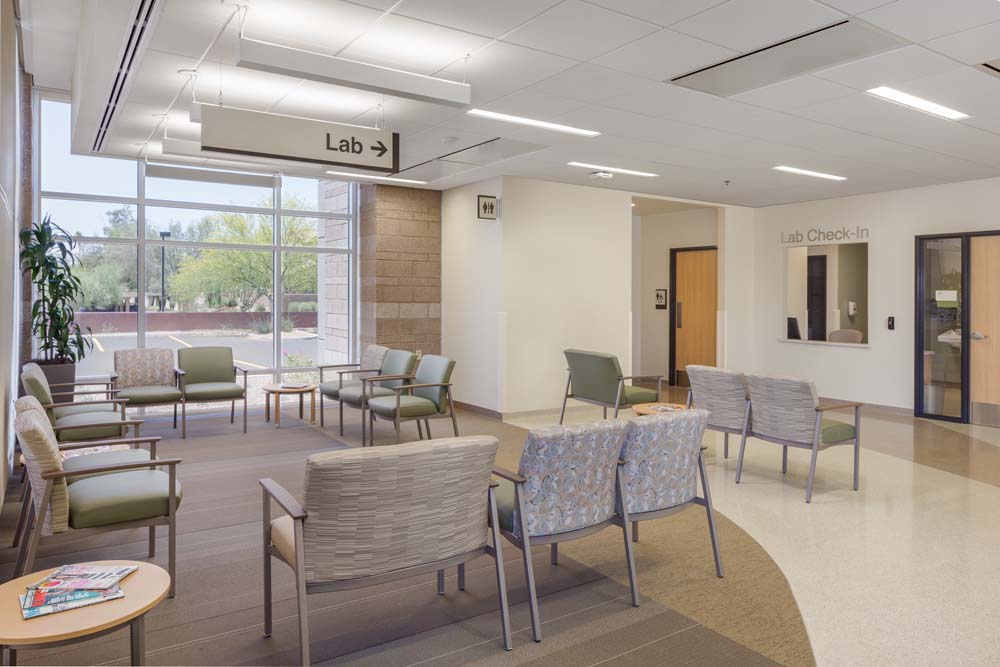 Seating area within the lobby of the clinic