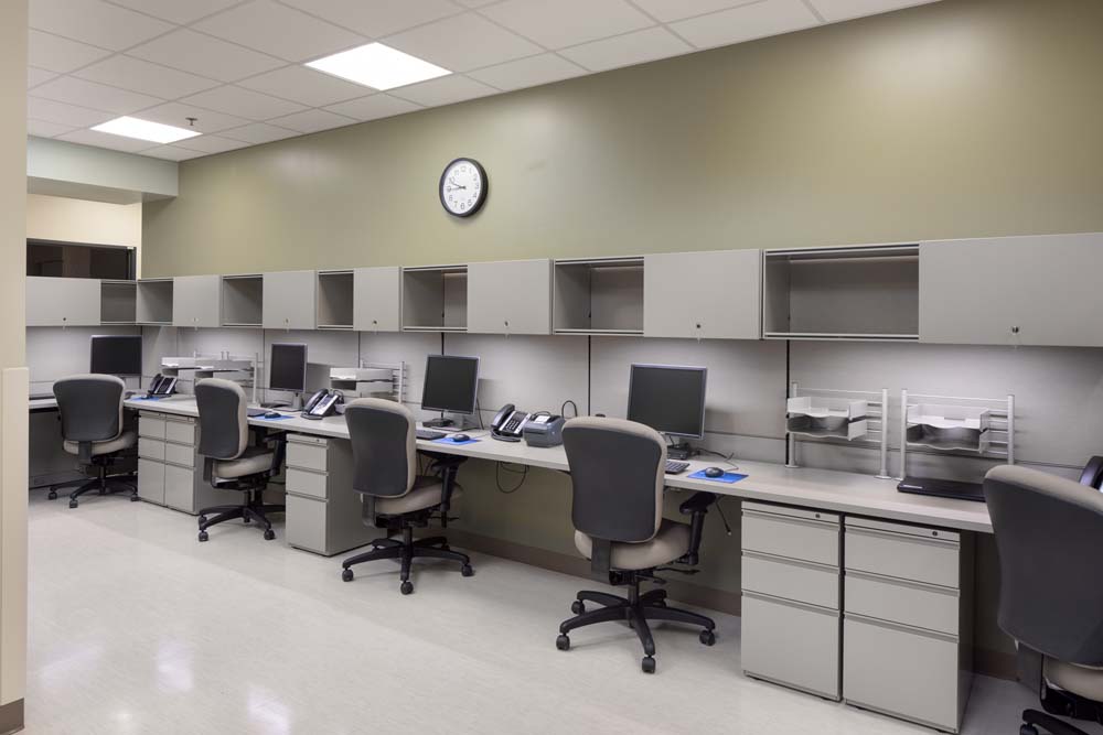 Desk area within the clinic