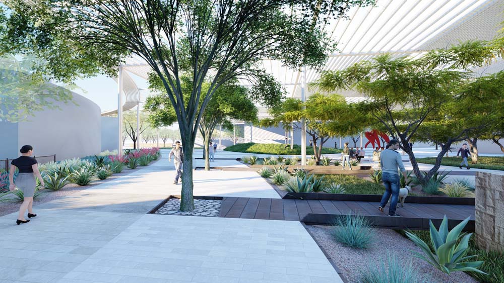 Rendering of the plaza for the master plan